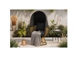 Ambia Garden Gartenmuschel, Natur, Schwarz, Metall, Kunststoff, Textil, Füllung: Fleece, 73x80.5x160 cm, verstellbares Dach, Loungemöbel, Sonneninseln