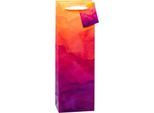 Flaschentasche TSI Abendrot, für Wein- und Sektflaschen, mit Trageband und Beschriftungskärtchen, B 120 x T 80 x H 360 mm, PP-Folie, orange-rot, 6 Stück