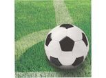 Papstar Servietten „Football“, 3-lagig, 1/4-Falz, FSC®-zertifiziert, B 330 x H 330 mm, Tissue, mehrfarbig bedruckt, 20 Stück