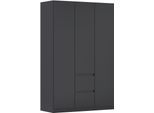 Drehtürenschrank RAUCH "Schrank Garderobe MAINZ Breiten 91/136/181/226/271/315/360, Höhe 210cm", graumetallic, B:136cm H:210cm T:54cm, Holzwerkstoff, Schränke, Drehtürenschrank, grifflose Front, Außentüren mit Push-to-Open Funktion MADE IN GERMANY