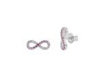 Paar Ohrstecker TOM TAILOR "Schmuck Geschenk Silber 925 Infinity Unendlichkeitsschleife", silberfarben, rosa, kristallweiß, rosa, kristallweiß, Ohrringe, Mädchen, Silber 925 (Sterlingsilber), mit Zirkonia (synth.)