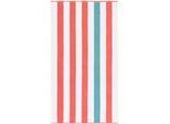 Strandtuch EGERIA "BEACH CABANA STRIPE", bunt (zinia), B:90cm L:180cm, Frottiervelours, Obermaterial: 100% Baumwolle, Handtücher, 90x180 cm