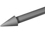 Gardinenstangen-Endstück LIEDECO "Power", grau (aluminiumfarben), L:10cm Ø:2cm, Gardinenstangenendstücke, Gardinenstangen-Endstück, für Gardinenstangen Ø 20 mm