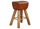 Barhocker WL6.011 ca. 43x75 cm Braun/Echtleder