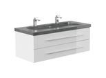 Badmöbel Granit G654 YAMO 130 cm 2 Hahnlöcher SoftClose in versch. Ausführungen