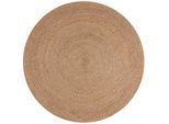Jute-Teppich uni Braun-Rosa Ø180 cm - EDEN Kadima Design