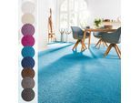 Teppichboden ANDIAMO "Sophie, Frisee-Velours, Gesamthöhe 12 mm, Luxusklasse LC3", blau (aquablau), B:500cm L:600cm, Kunstfaser, Teppiche, Teppichboden, Uni Farben, Breite 400 cm oder 500 cm, strapazierfähig & pflegeleicht