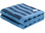 Handtuch TOM TAILOR HOME "CLASSIC BATH", blau (schwarz navy, cool blau), B:50cm L:100cm, Frottier, Frottier, Handtücher, Handtuch, 100% Baumwolle, 50x100 cm, in trendigen Farben