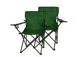Gartenstuhl VCM "2x Angelstuhl Getränkehalter Campingstuhl klappbar", grün, Obermaterial: 100% Metall MT., Stühle, Gartenstuhl