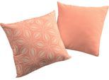 Dekokissen ADAM "Retro Floret", orange (papaya, geblümt), B:50cm L:50cm, Obermaterial: 100% Baumwolle, Dekokissen_Sitzkissen_Kissenhüllen, Dekokissen, GOTS zertifiziert