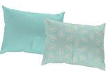 Dekokissen ADAM "Retro Floret", blau (hellblau, geblümt), B:40cm L:60cm, Obermaterial: 100% Baumwolle, Dekokissen_Sitzkissen_Kissenhüllen, Dekokissen, GOTS zertifiziert