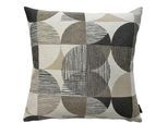 Dekokissen HOMING "Santorin" Gr. 1, beige (beige, schwarz, weiß, gemustert), B:48cm L:48cm, Baumwolle, Polyester, Dekokissen_Sitzkissen_Kissenhüllen, Dekokissen, Pflegeleicht