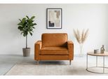 Loveseat HOME AFFAIRE "Pinto Skandi 105 cm, Chenille, Struktur", brick rot, B:108cm H:89cm T:97cm, 100% Polyester, Sessel, Loveseat, mit Keder, Massivholzfüße Eiche geräuchert