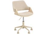 Mid.you Drehstuhl, Natur, Beige, Holz, Metall, Textil, Esche, Pappel, furniert, Sperrholz, Drehkreuz, 51x78x88 cm, Sitzfläche 360° drehbar, Arbeitszimmer, Bürostühle, Drehstühle