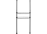 Regalelement WENKO "Herkules", schwarz, B:94cm H:8cm T:38cm, ABS-Kunststoff, Polypropylen, Stahl, Regale, Regalelement, 2er Set, Passend zum Teleskop-System Herkules