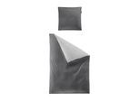 Wendebettwäsche IRISETTE "Meran 8487", grau, B/L: 140cm x 200cm, 1 Stk., 1 Stk., Feinbiber, B/L: 90cm x 70cm, 2 Stk., Feinbiber, Obermaterial: 100% Baumwolle, Bettwäsche, Wendebettwäsche, kuschelig weiche Winterbettwäsche
