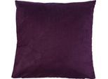 Dekokissen GÖZZE "Alcatraz", lila (dunkellila, unifarben), B:60cm L:60cm, Obermaterial: 100% Polyester, Dekokissen_Sitzkissen_Kissenhüllen, Dekokissen, in Wildlederoptik