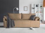 Schlafsofa COLLECTION AB "CAB, B: 216 cm, Liegefl. 140x198 cm", beige (sand), B:216cm H:84cm T:94cm, 100% Polyester, Sofas, Schlafsofa, Bettfunktion, Bettkasten & 2 Zierkissen, Federkern