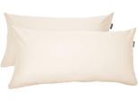Kissenhülle SCHIESSER "Ella Premium Kissenhüllenset aus feinstem Baumwollsatin, 40x80 cm", perlmut, B:40cm L:80cm, Satin, Baumwollsatin, Kissenbezüge, Kissenhülle, Made in Green