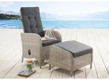 Gartensessel DESTINY "PALMA CASA", weiß, Obermaterial: 100% Polyester. Füllung: 100% Polyurethan, Sessel, Gartensessel, Aluminium, Polyrattan, inkl. Fußhocker und Auflagen