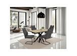 P & B , Anthrazit, Eiche Artisan , Metall, Textil, Holzwerkstoff , Holzoptik , länglich , 140x76x90 cm ,