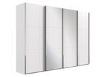Mid.you , Weiß , Glas, Holzwerkstoff , 4 Fächer , 350x216x65 cm , BQ - Bündnis für Qualität, Made in Germany, DIN EN ISO 9001 , in verschiedenen Größen erhältlich, in verschiedenen Holzdekoren erhältlich ,