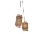 Good & Mojo , Naturfarben, Schwarz , Holz , Bambus , 18x45x38 cm , LED-Leuchtmittel austauschbar , Beleuchtung, Innenleuchten, Hängeleuchten, Hängeleuchten mehrflammig
