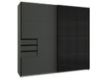P & B , Graphitfarben, Schwarz , Holzwerkstoff , 4 Fächer , 3 Schublade(n) Schubladen , 225x210x64 cm , BQ - Bündnis für Qualität, Made in Germany, DIN EN ISO 9001 ,