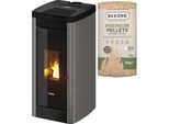 Pelletofen FREEPOINT "Steel 9", grau (schwarz), Kaminöfen, Pelletofen