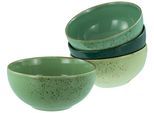 Schale CREATABLE "Nature Collection, Buddha Bowl 4-tlg", grün (grün life), H:8,5cm Ø:17,5cm, Steinzeug, Schüsseln, Schale, Handwerklicher Look, Vintage, Höhe 8,5 cm
