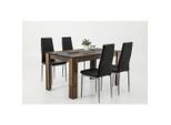 P & B , Braun, Schwarz , Metall, Kunststoff, Holzwerkstoff , rechteckig , 140 cm , Esszimmer, Essgruppen