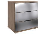 P & B , Klar, Schwarz, Eichefarben , Glas, Holzwerkstoff , 3 Schublade(n) Schubladen , 52x58x38 cm , BQ - Bündnis für Qualität, Made in Germany, DIN EN ISO 9001 , Typenauswahl ,