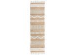 Flair Rugs , Creme, Naturfarben , Textil , Streifen , rechteckig , 230x60 cm , Reach , für Fußbodenheizung geeignet, in verschiedenen Größen erhältlich ,