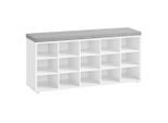 Mid.you , Grau, Weiß , Holzwerkstoff , 105x48x30 cm , Garderobe, Garderobenbänke