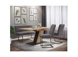 P & B , Anthrazit, Eiche Artisan , Metall, Textil, Holzwerkstoff , Holzoptik , länglich , 140-180x76x90 cm , erweiterbar ,