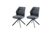 P & B , Anthrazit , Metall, Textil , Lederoptik , Füllung: Schaumstoff , 51x92x65 cm , erweiterbar, Sitzfläche 360° drehbar ,
