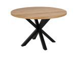 P & B Esstisch, Wildeiche, Holz, Wildeiche, furniert, rund, Sternfuß, 120x76.4x120 cm, Esszimmer, Tische, Esstische, Esstische rund