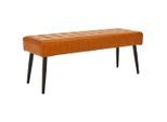 Xora Sitzbank, Schwarz, Cognac, Metall, Textil, 1-2-Sitzer, 113x45x38 cm, Esszimmer, Bänke, Sitzbänke