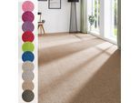 Teppichboden ANDIAMO "Ines, Kräuselvelours, Gesamthöhe 8,5 mm, Luxusklasse LC2", braun (cappuccino), B:400cm L:300cm, Kunstfaser, Teppiche, Uni Farben, Breite 400 cm, strapazierfähig & pflegeleicht