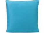 Dekokissen GÖZZE "Rhodos" Gr. 2, blau (türkis, unifarben), B:50cm L:50cm, Obermaterial: 65% Polyacryl, 35% Polypropylen, Dekokissen_Sitzkissen_Kissenhüllen
