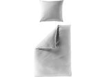 Bettwäsche BIERBAUM "Elegant uni", silber, B/L: 240cm x 220cm, 1 Stk., 2 Stk., Mako-Satin, B/L: 80cm x 40cm & 80cm x 40cm, 3 Stk., Mako-Satin, Obermaterial: 100% Baumwolle, Bettwäsche, Bettwäsche, Mako-Satin, 100 % Baumwolle, Uni, pflegeleicht
