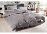 Bettwäsche PRIMERA "Uni Luxus-Satin in Gr. 135x200, 155x220 oder 200x200 cm", grau (graphit), B/L: 200cm x 200cm, 1 Stk., 2 Stk., Satin, B/L: 80cm x 80cm, 3 Stk., Satin, Obermaterial: 100% Baumwolle, Bettwäsche, Bettwäsche, Bettwäsche aus Baumwolle, unifarbene Bettwäsche mit Reißverschluss