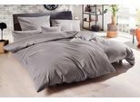 Bettwäsche PRIMERA "Uni Luxus-Satin in Gr. 135x200, 155x220 oder 200x200 cm", grau (graphit), B/L: 155cm x 220cm, 1 Stk., 1 Stk., Satin, B/L: 80cm x 80cm, 2 Stk., Satin, Obermaterial: 100% Baumwolle, Bettwäsche, Bettwäsche, Bettwäsche aus Baumwolle, unifarbene Bettwäsche mit Reißverschluss