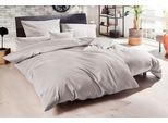 Bettwäsche PRIMERA "Uni Luxus-Satin in Gr. 135x200, 155x220 oder 200x200 cm", grau (hellgrau), B/L: 200cm x 200cm, 1 Stk., 2 Stk., Satin, B/L: 80cm x 80cm, 3 Stk., Satin, Obermaterial: 100% Baumwolle, Bettwäsche, Bettwäsche, Bettwäsche aus Baumwolle, unifarbene Bettwäsche mit Reißverschluss