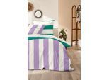 Bettwäsche PRIMERA "Renforce-Bettwäsche Color Block", lila, B/L: 135cm x 200cm, 1 Stk., 1 Stk., Renforcé, B/L: 80cm x 80cm, 2 Stk., Renforcé, Obermaterial: 100% Baumwolle, Bettwäsche, Bettwäsche, mit kräftigen und sanften Farbkombinationen