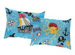 Dekokissen ADAM "Pirates" Gr. 2, blau (bedruckt), B:60cm L:40cm, Obermaterial: 100% Baumwolle, Dekokissen_Sitzkissen_Kissenhüllen, GOTS-zertifiziert
