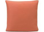 Dekokissen GÖZZE "Rhodos" Gr. 1, rot (apricot, unifarben), B:40cm L:40cm, Obermaterial: 65% Polyacryl, 35% Polypropylen, Dekokissen_Sitzkissen_Kissenhüllen