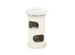 PetRhein Bamboo Tower L Kratztonne 89 cm – Kratzbaum | Bambus und Sisal mit zwei Kuschelhöhlen und Aussichtsplattform, Durchmesser 48 cm, Katzenturm für große Katzen, platzsparend
