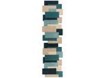 Flair Rugs Wollteppich, Petrol, Textil, Abstraktes, rechteckig, 230x60 cm, Reach, für Fußbodenheizung geeignet, in verschiedenen Größen erhältlich, Teppiche & Böden, Teppiche, Naturteppiche
