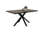 P & B Esstisch Cleo, Schwarz, Dunkelbraun, Metall, Holzwerkstoff, rechteckig, Sternfuß, 90x76x140 cm, Esszimmer, Tische, Esstische